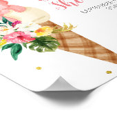 Ijsroom Zomer Bloemige Bruids Bruiloft Welcome Bor Poster (Hoek)