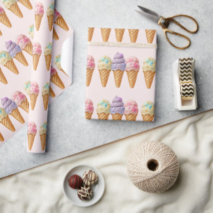 Ijsroom Zomer Opschepbaar Bruidsfeest Favor Cadeaupapier