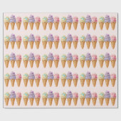 Ijsroom Zomer Uitgestalde Bruiloft Favoriet Cadeaupapier (Vlak)