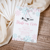 IJsroze blauwe zilversneeuwvlokken Birthday Kaart