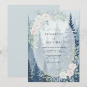 Ijsroze bosbruiloft met Eucalyptus Kaart (Voorkant / Achterkant)