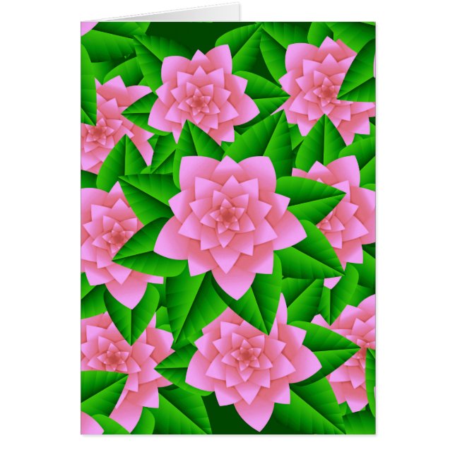 Ijsroze Camelia's en Groene Bladeren (Voorkant)