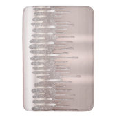 Ijsroze Roségoud Diamant Glitter Glans Drip Badmat (Voorkant Verticaal)