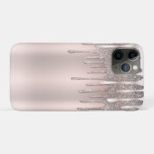 Ijsroze Roségoud Diamant Glitter Glans Drip Case-Mate iPhone Case (Achterkant (horizontaal))