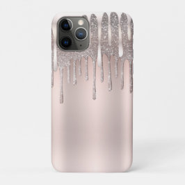 Ijsroze Roségoud Diamant Glitter Glans Drip Case-Mate iPhone Case