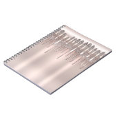 Ijsroze Roségoud Diamant Glitter Glans Drip Notitieboek (Linkerzijde)