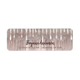 Ijsroze roze goud diamant glitter druipende Sweet  Etiket