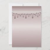 Ijsroze Roze Goud Drip Bruidsdouche Kaart (Achterkant)