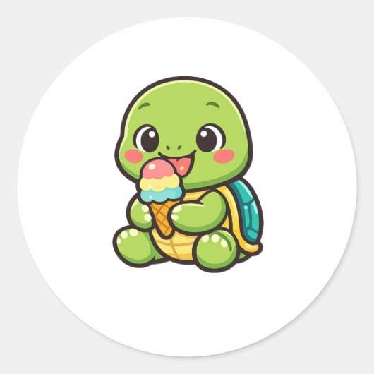 IJssalon Geluk Ronde Sticker (Voorkant)