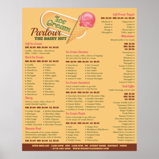 IJssalon Logo, IJssalon Menu Poster (Voorkant)
