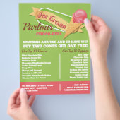 IJssalon Logo, IJssalon Reclame Flyer (Hand)