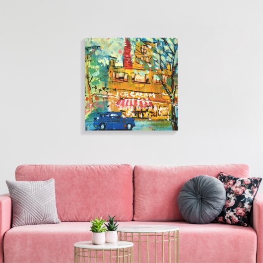IJssalon Schilderij / Kunstenaar Larry Lerew Canvas Afdruk (Insitu (Woonkamer))