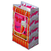  ijssalon teken schattig roze sinaasappel klein cadeauzakje (Achterkant Gekanteld)