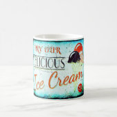  ijssalon teken turquoise wit koffiemok (Center)