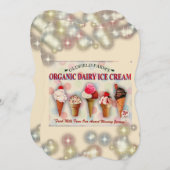 ijssalon teken uitnodiging (Voorkant / Achterkant)