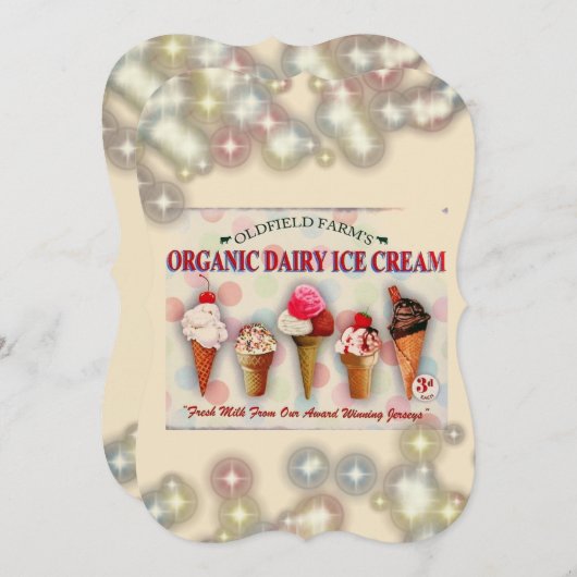 ijssalon teken uitnodiging (Voorkant / Achterkant)