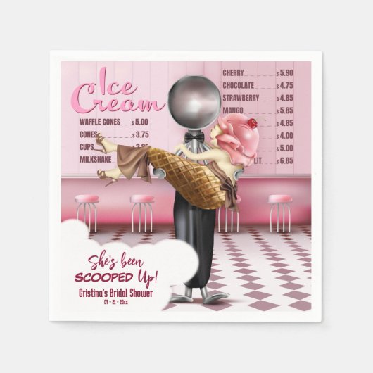 IJssalon Ze is opgepakt Servet (Voorkant)