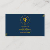 IJsschaatscoach Navy Blauw & Goud Visitekaartje (Achterkant)