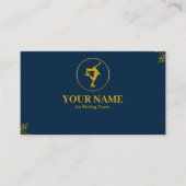 IJsschaatscoach Navy Blauw & Goud Visitekaartje (Voorkant)