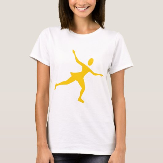 ijsschaatsen - ambergeel t-shirt (Voorkant)