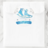 IJsschaatsen Bedankt Party Ronde Sticker (Tas)