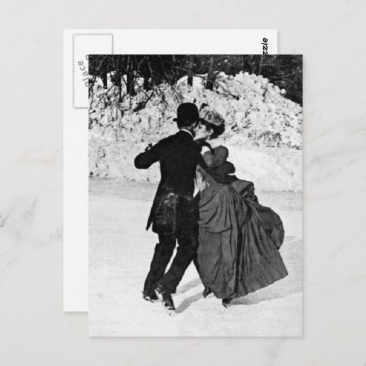 ijsschaatsen briefkaart (Voorkant / Achterkant)