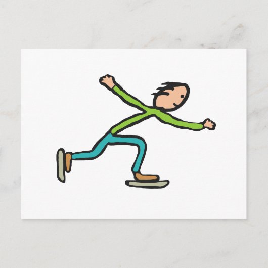 ijsschaatsen briefkaart (Voorkant)
