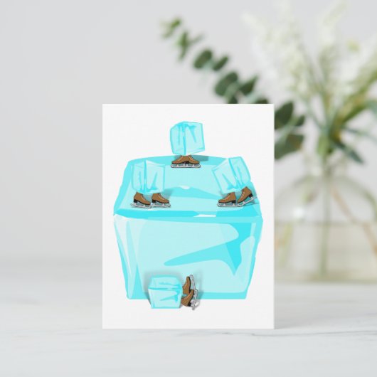 ijsschaatsen briefkaart (Staand voorkant)