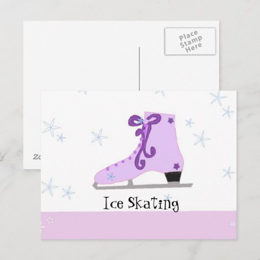 ijsschaatsen briefkaart (Voorkant / Achterkant)