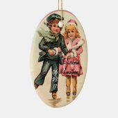  ijsschaatsen en -holtes keramisch ornament (Rechts)