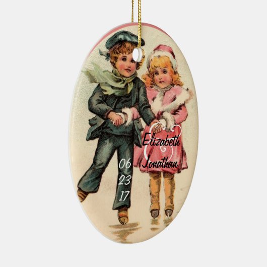 ijsschaatsen en -holtes keramisch ornament (Rechts)