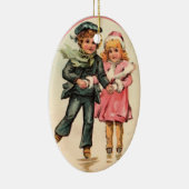  ijsschaatsen en -holtes keramisch ornament (Rechts)