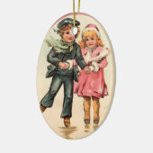  ijsschaatsen en -holtes keramisch ornament (Links)