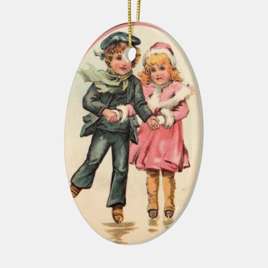  ijsschaatsen en -holtes keramisch ornament (Links)