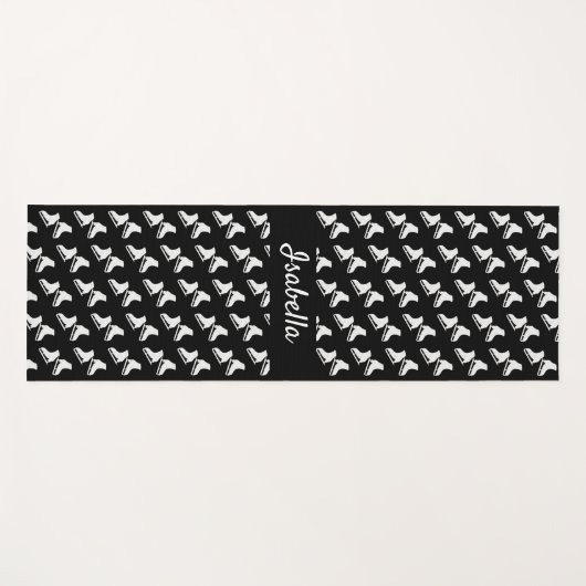 IJsschaatsen Gehakt schaats zwart wit Yogamat (Voorkant (horizontaal))