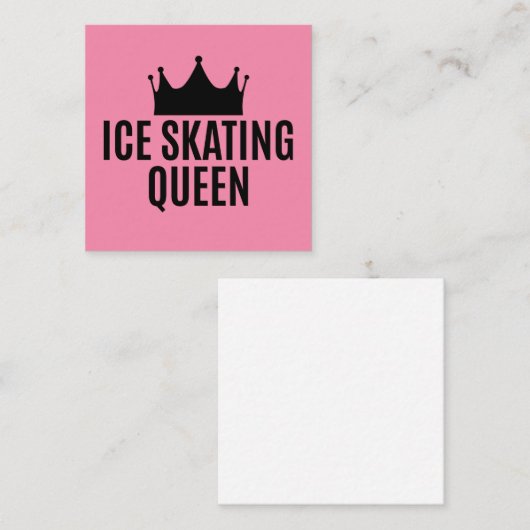 ijsschaatsen - ijsschaatsen vierkante visitekaartje (Voorkant / Achterkant)