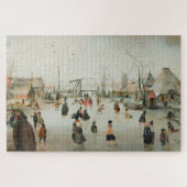 ijsschaatsen in een dorp legpuzzel (Horizontaal)