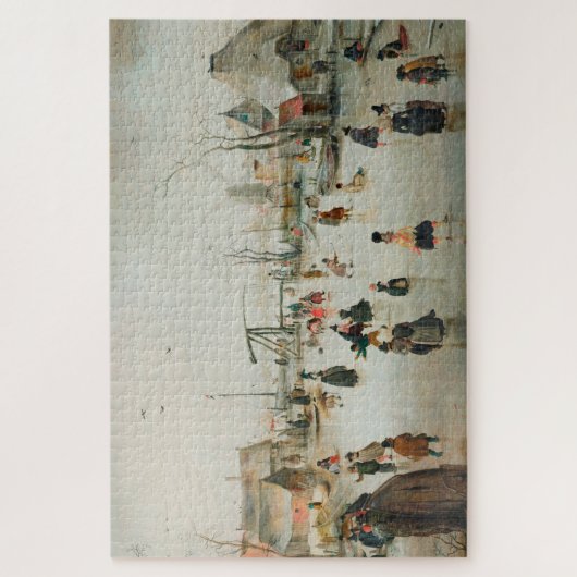 ijsschaatsen in een dorp legpuzzel (Verticaal)