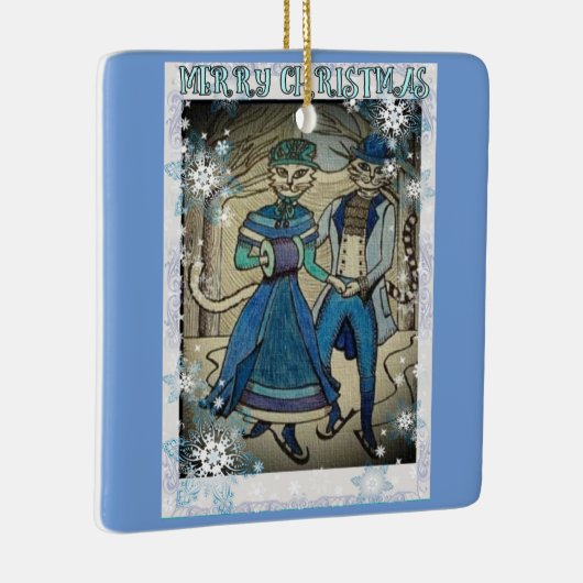 ijsschaatsen keramisch ornament (Rechts)