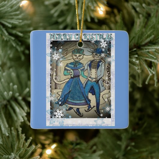 ijsschaatsen keramisch ornament (Boom)