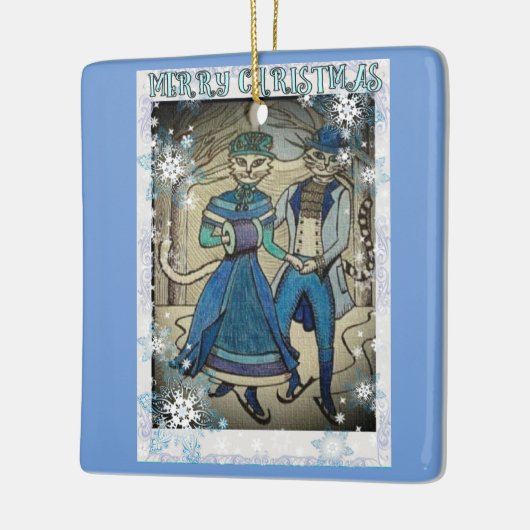 ijsschaatsen keramisch ornament (Links)