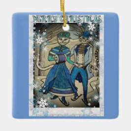 ijsschaatsen keramisch ornament