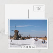IJsschaatsen langs de windmolens in de winter Briefkaart (Voorkant / Achterkant)