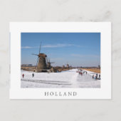 IJsschaatsen langs de windmolens in de winter Briefkaart (Voorkant)
