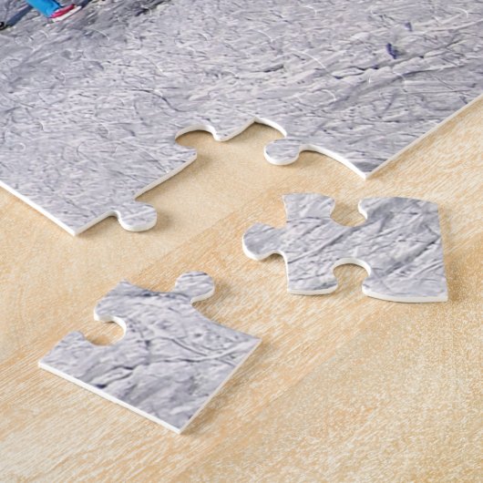 IJsschaatsen langs de windmolens in de winter Legpuzzel (Zijkant)