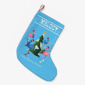 ijsschaatsen met kerstmantels kleine kerstsok (Voorkant (Hangend))