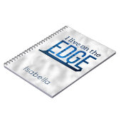 IJsschaatsen notitieboek live op edge blue zilver (Linkerzijde)