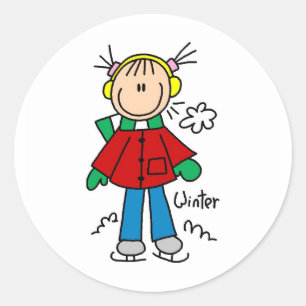 ijsschaatsen op een koude winterdag sticker