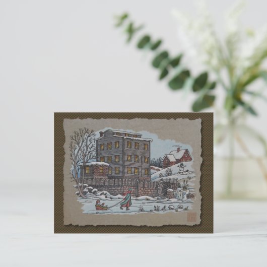 ijsschaatsen op gristmillpaat briefkaart (Staand voorkant)