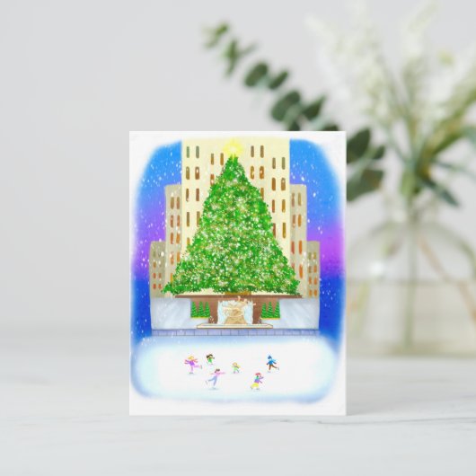 ijsschaatsen op het centrum van Rockefeller Briefkaart (Staand voorkant)